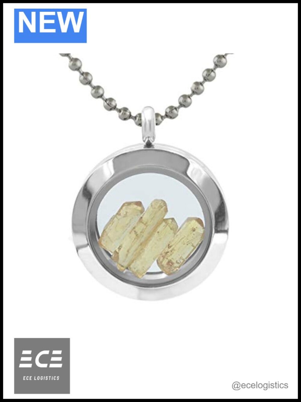 Stainless Steel Imperial Topaz Pendant Necklace Gift for Her